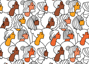 Graphic illustration of diverse women