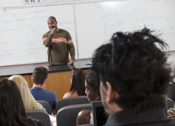 African American math professor teaching class