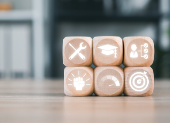 Stacked blocks with icons symbolizing parts of career readiness